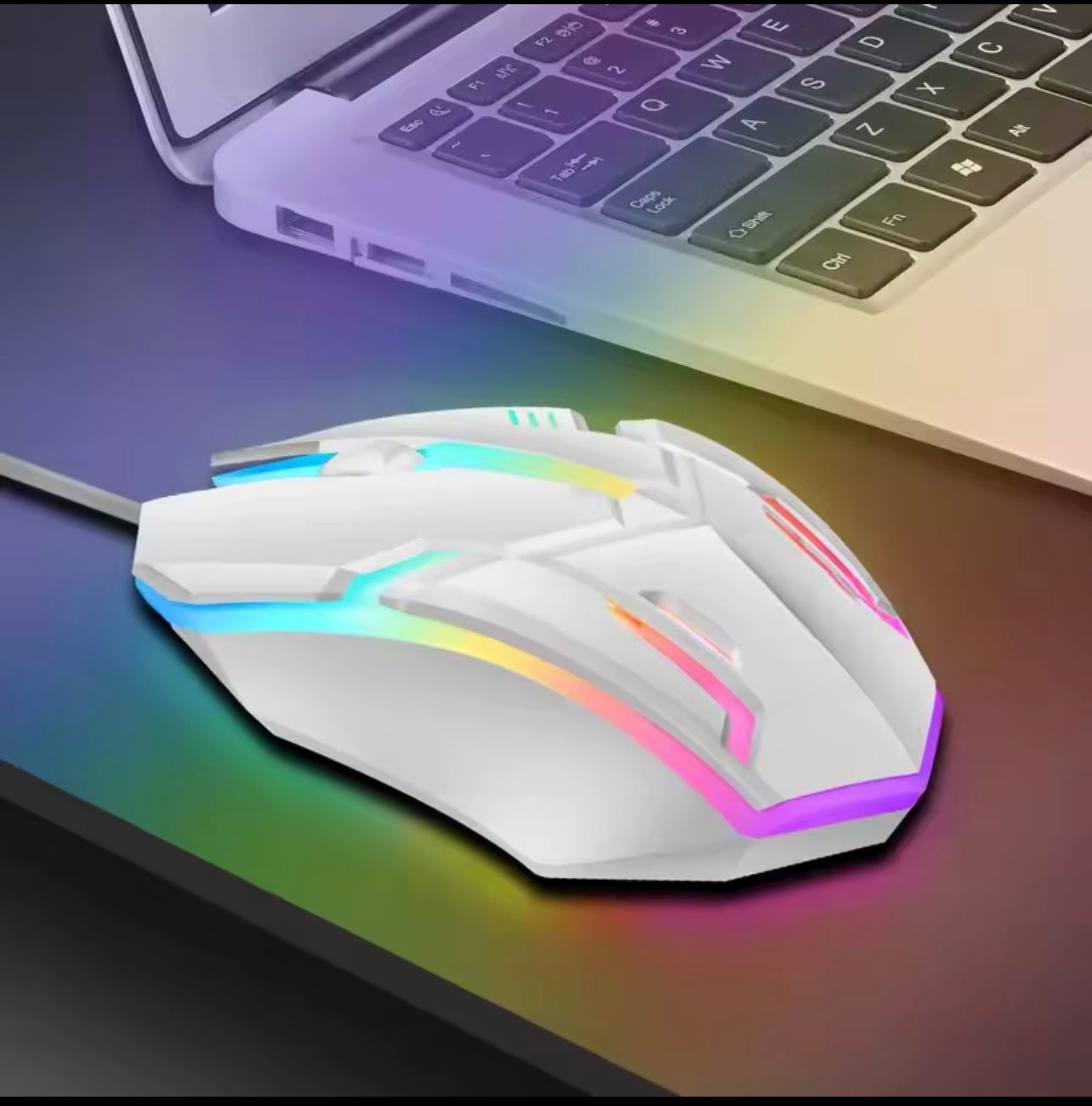 2026 hot F1 Wired 3-Button Mouse Colorful Lighting Game And Office Suitable For Microsoft Windows and Apple IOS system explosion