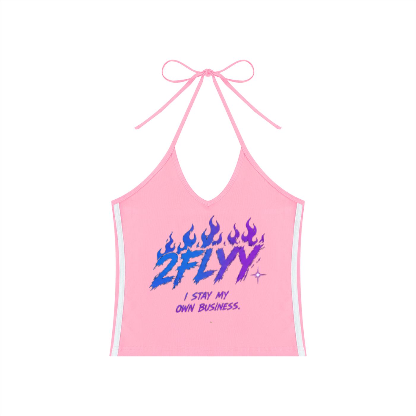 Women's Color Block Halter Crop Tank Top