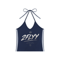 Women's Color Block Halter Crop Tank Top